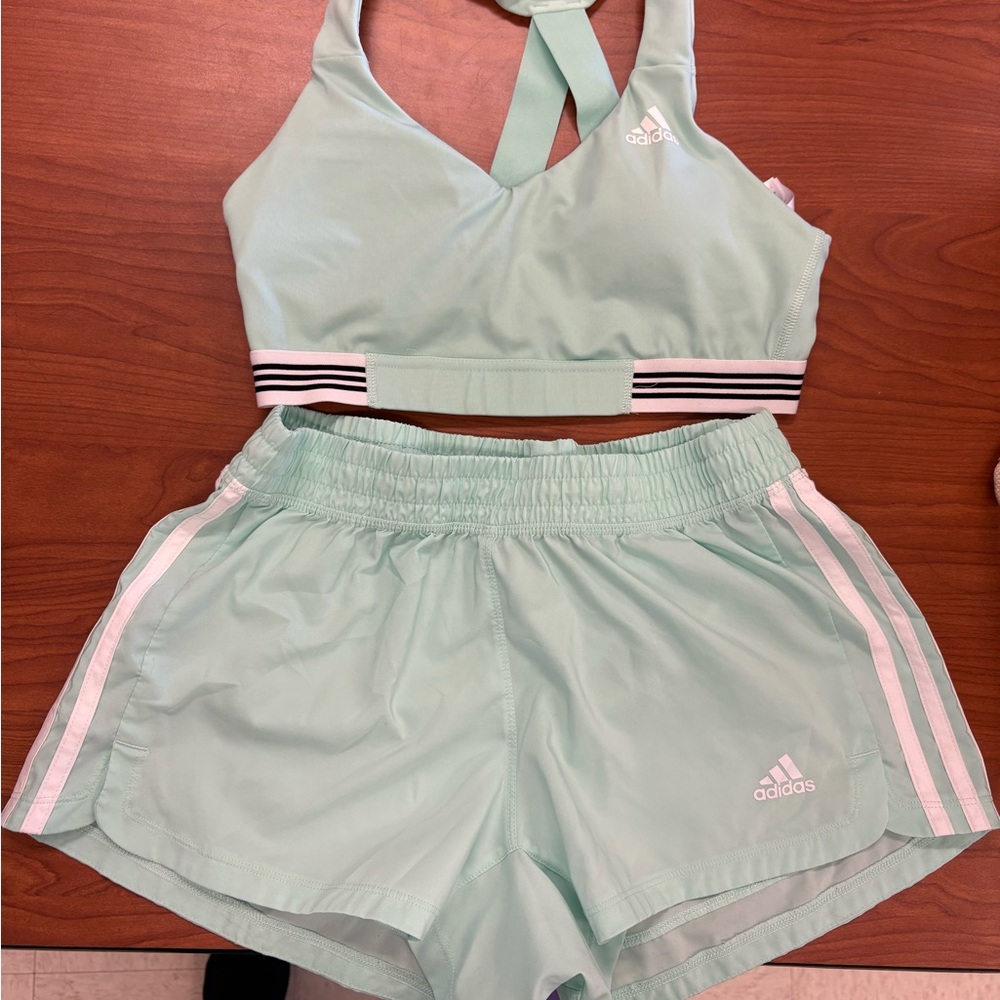 Adidas Light Green Activewear Set